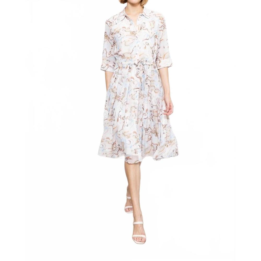 NEW ZERO DEGREE CELSIUS marble print dress in multi